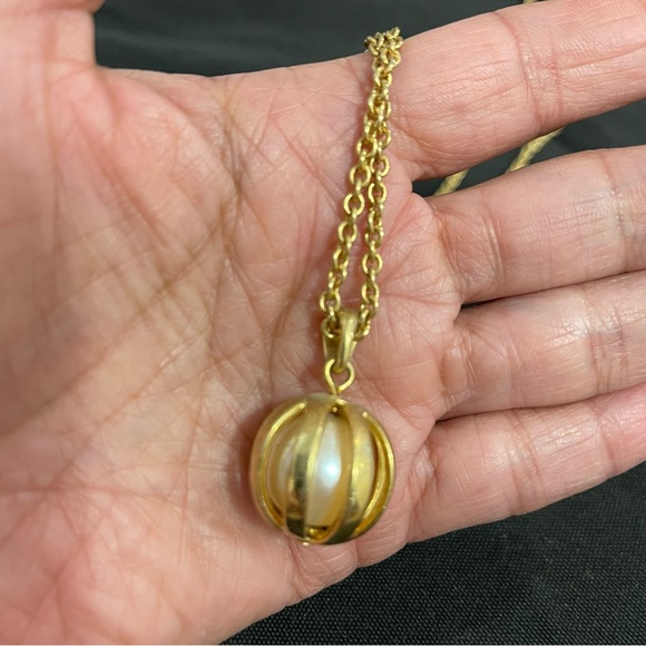 Givenchy Gold and Pearl Sphere Pendant - Picture 5 of 5